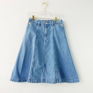 LEVIS‎ Made And Crafted Petal Skirt XS Light Blue Denim Flare Preppy Y2K JAPAN